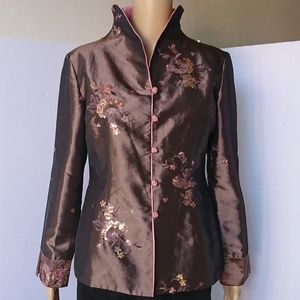 Asian Style Jacket Sequin Embroidered Size 6